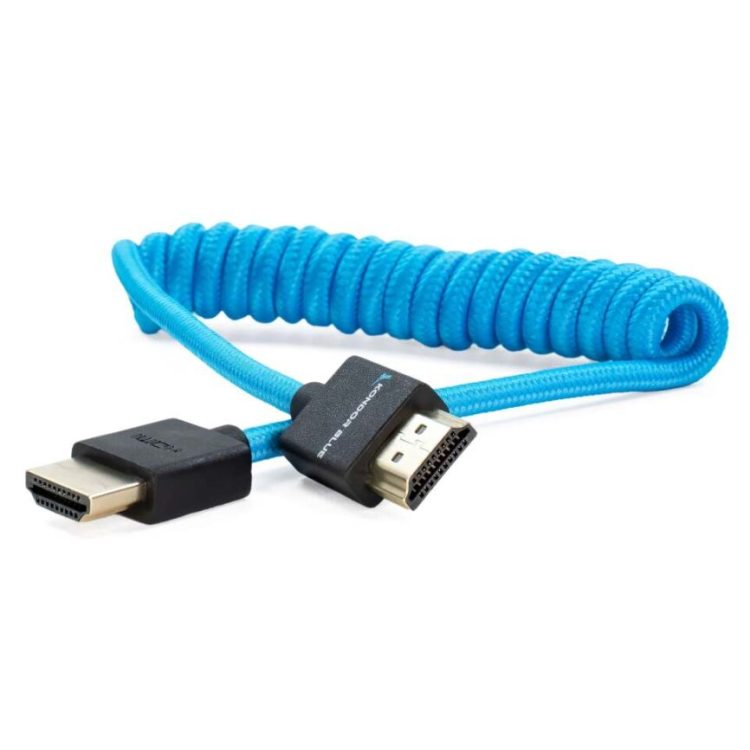 Kondor Blue Full HDMI Cable For On-Camera Monitors 12"-24" Braided Coiled