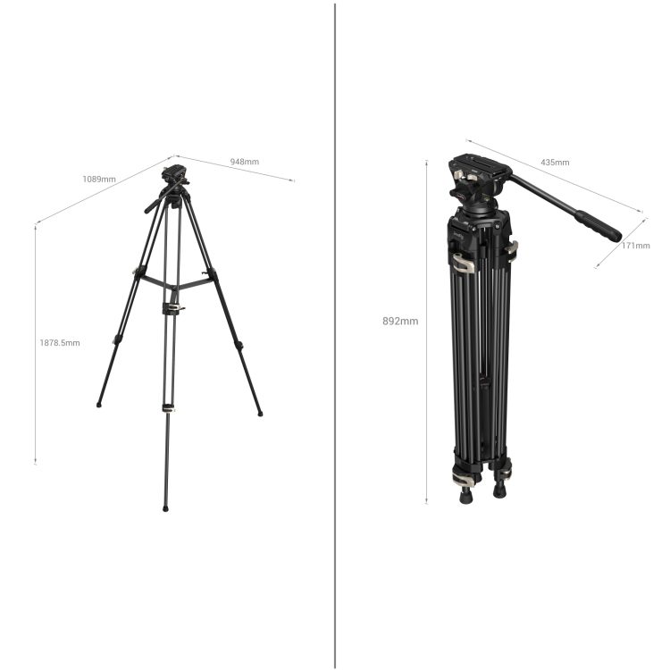 SmallRig Heavy-Duty Fluid Head Tripod AD-01 3751