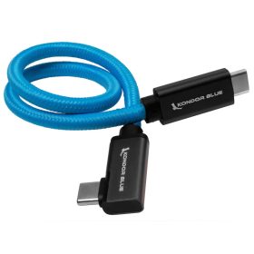 Kondor Blue Right Angle 12" USB-C Braided Cable