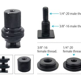 Kupo Hot Shoe Adapter 3/8" - 1/4" With Barrel Adapter