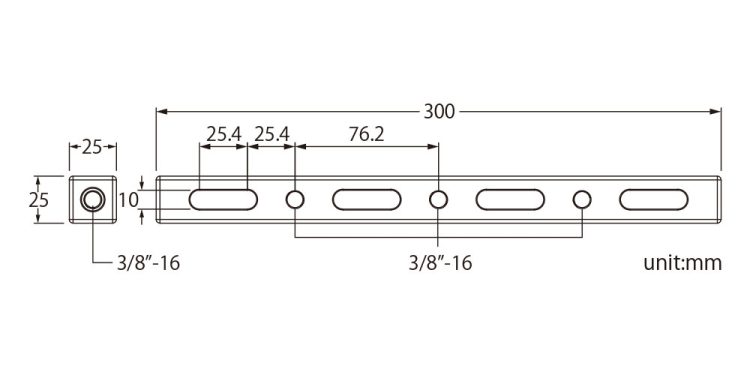 Kupo KS-612 Cheese Bar Mounting Plate With 3/8" -16 Female Thread *30cm